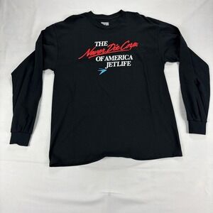 Jetlife Apparel Never Die Corp America Black Long Sleeve Graphic T-Shirt Mens L